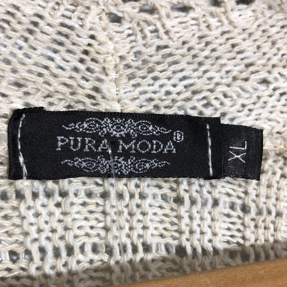 PURA MODA | Women’s Cream L/S Open Front Waterfall Knit Cardigan size XL {NEW} - Picture 10 of 13